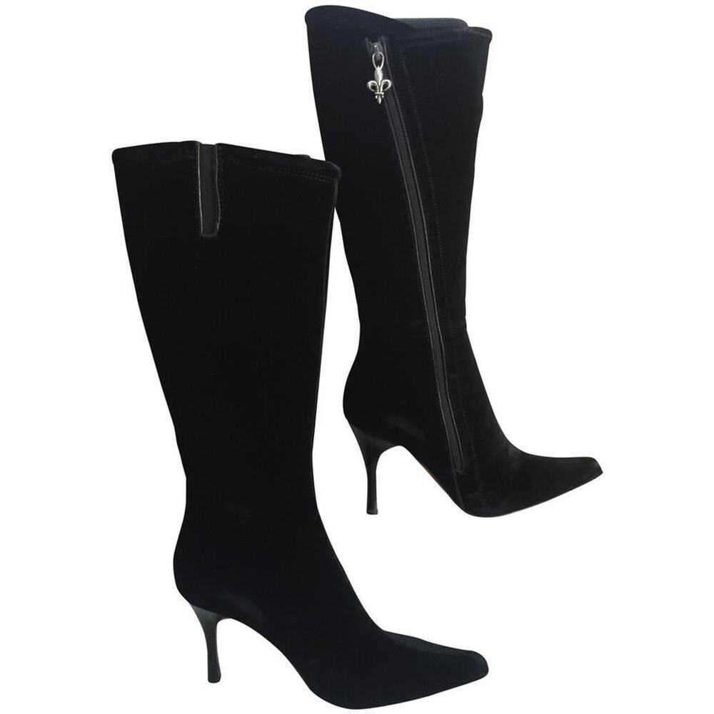 Donald Pliner Couture Velvet Stiletto Boot Shoe New Diagonal Side Zip NIB $425